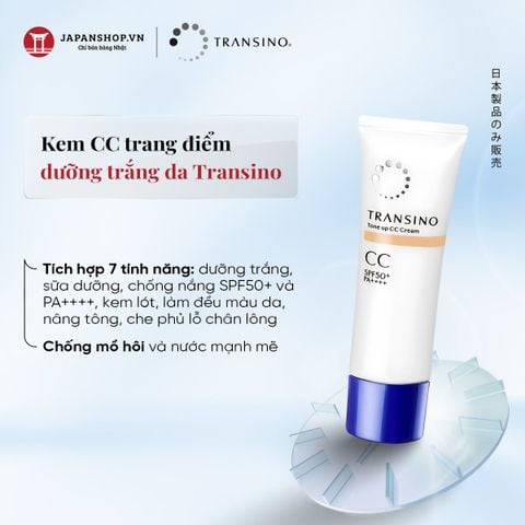 Kem CC trang điểm dưỡng trắng da Transino 30g