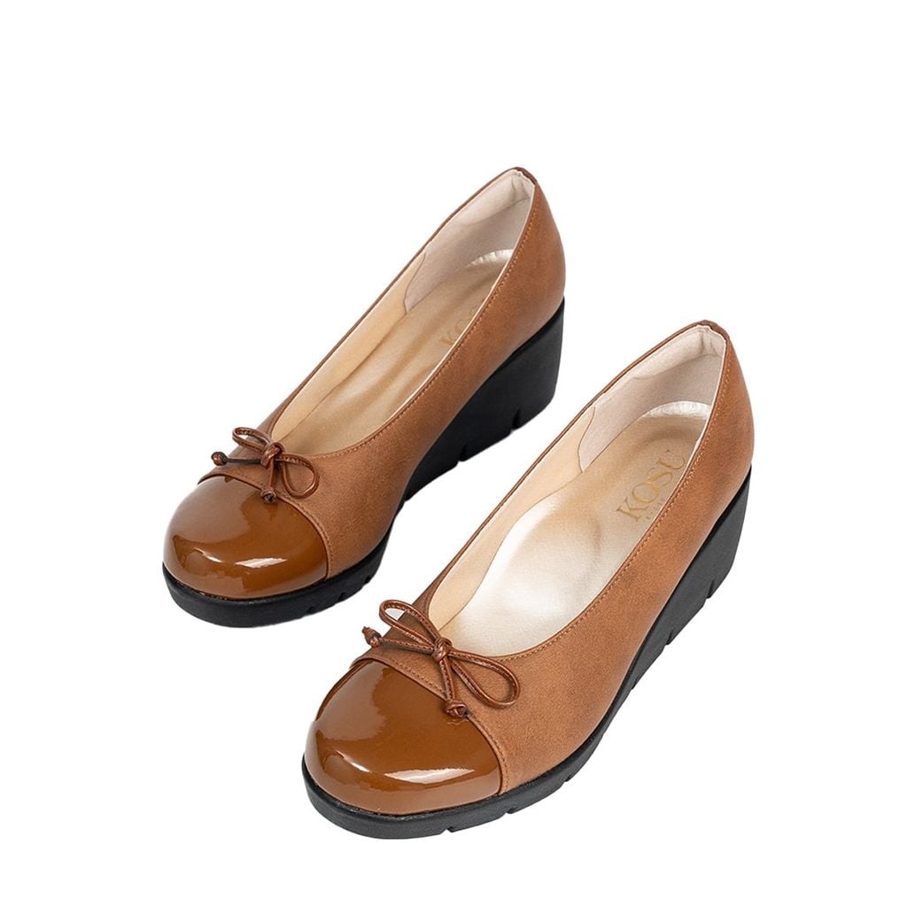 Giày da phối nơ 5,5cm Kosu K-25648