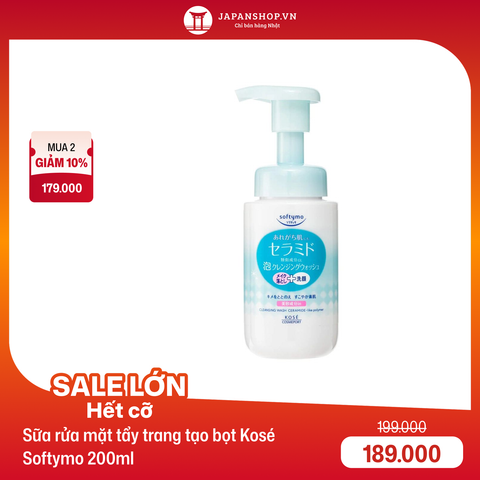 Sữa rửa mặt tẩy trang tạo bọt Kosé Softymo 200ml