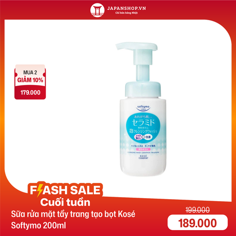Sữa rửa mặt tẩy trang tạo bọt Kosé Softymo 200ml