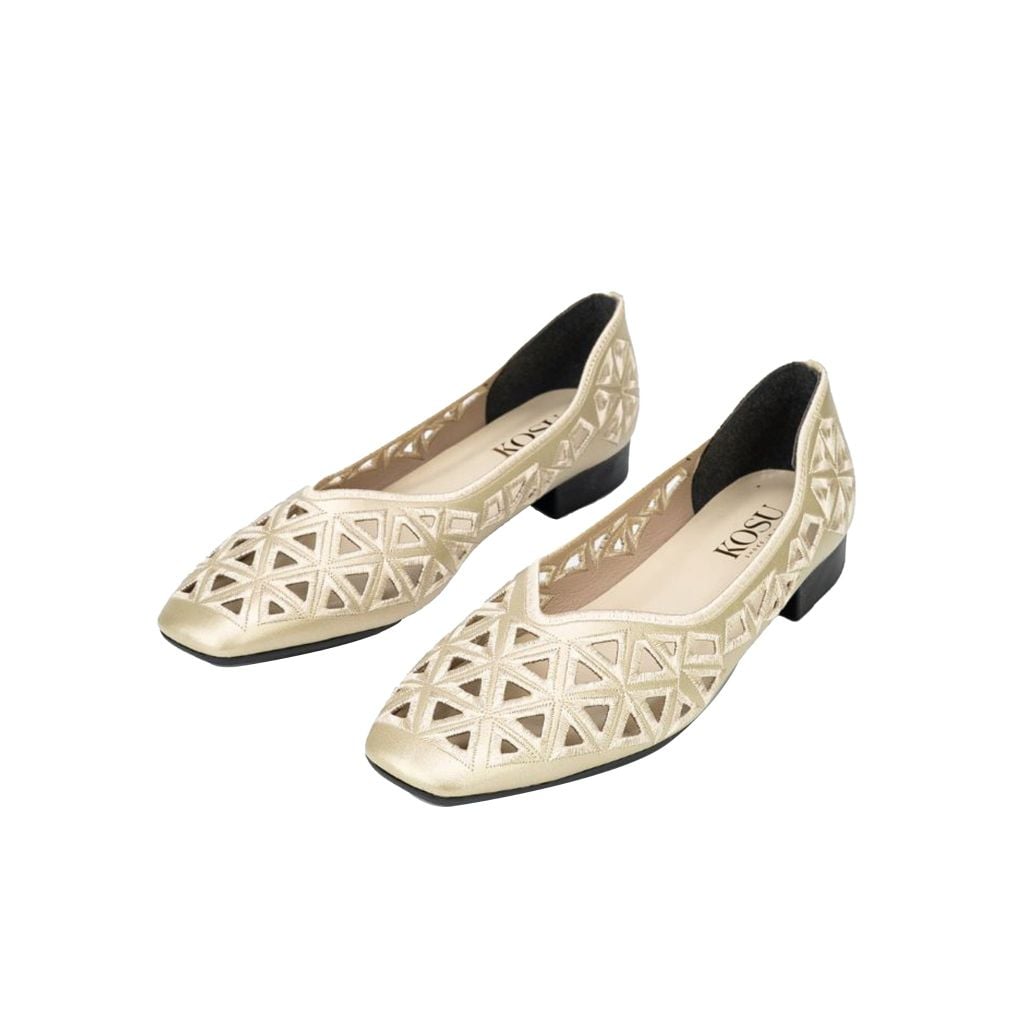 Giày bệt phối lưới thêu tay Kosu K-24772