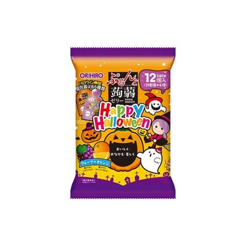 Thạch trái cây nho & cam Happy Halloween Orihiro 240g