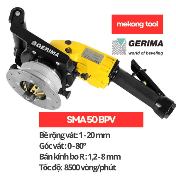 Máy vát tấm Gerima SMA 50 BPV, khí nén, Made in Germany