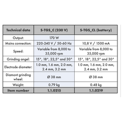 Máy mài que hàn, kim hàn TIG - model S-TGS_C, hãng DCSENG, Hàn Quốc