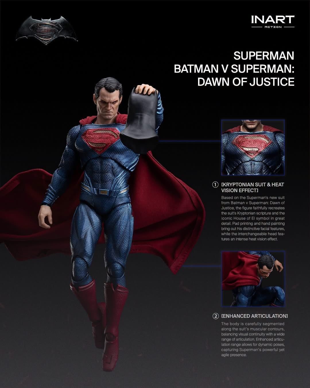  Mô hình Action Figure Superman  Dawn Of Justice chính hãng Inart studio tỷ lệ 1/12 | .. 
