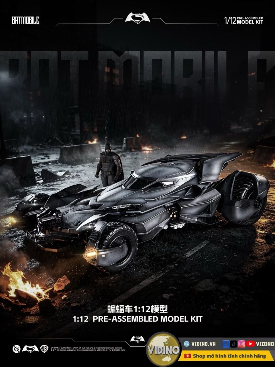  Mô hình Pre Assembled Xe Batmobile tỷ lệ 1/12 hãng Xiwanshe studio  | .. 