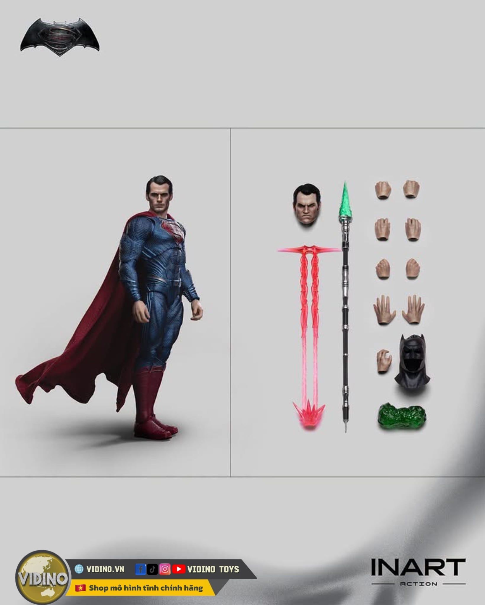  Mô hình Action Figure Superman  Dawn Of Justice chính hãng Inart studio tỷ lệ 1/12 | .. 