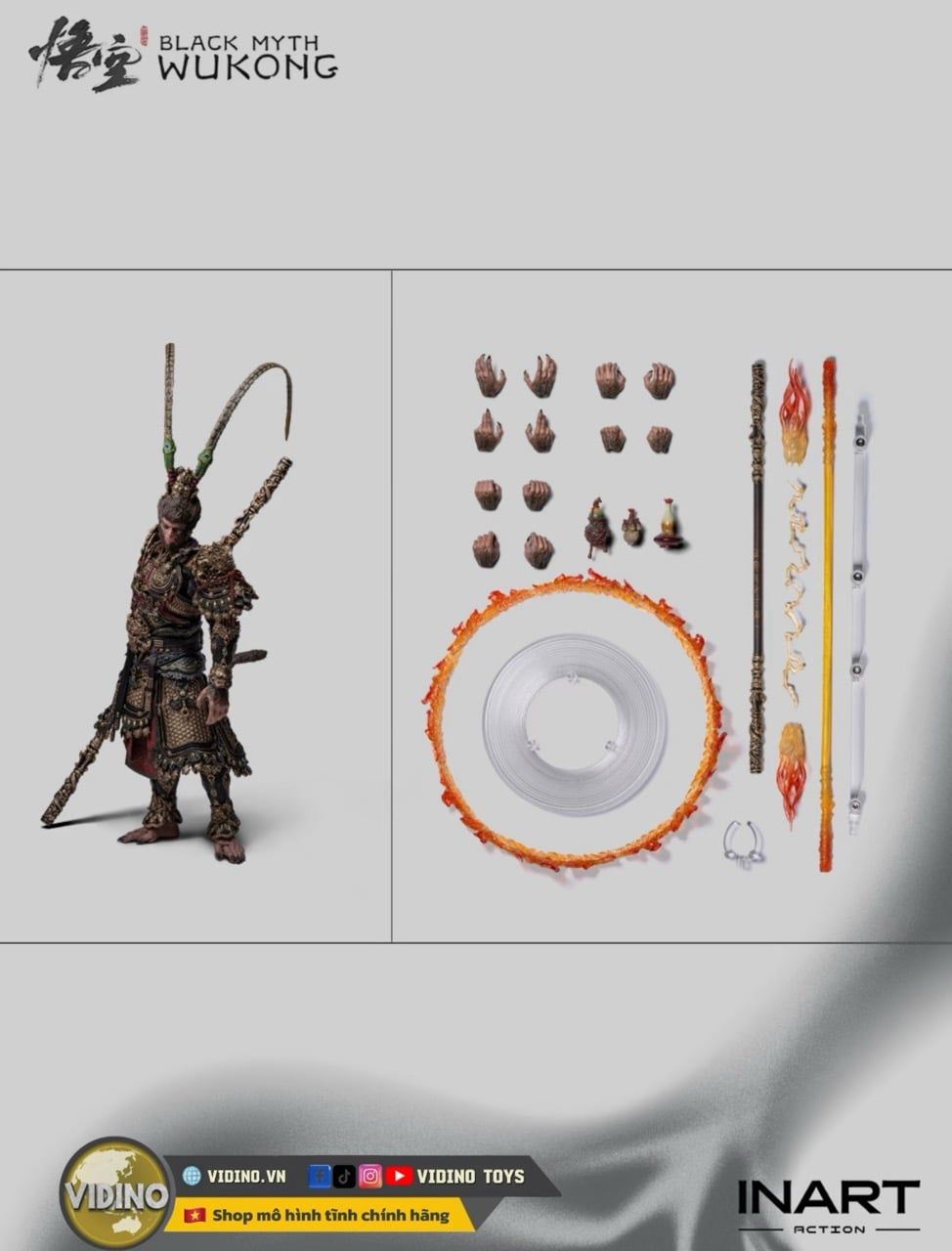  Mô hình Action Figure Wukong Great Sage Armor Set chính hãng Inart studio tỷ lệ 1/12 | .. 