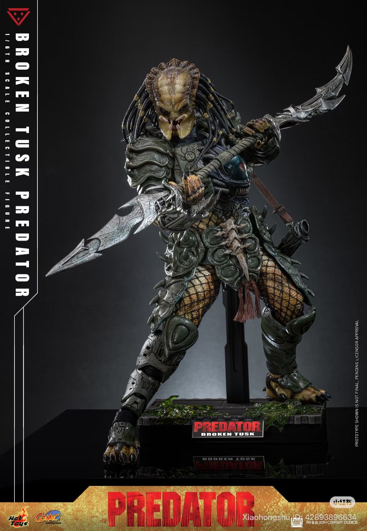  Mô hình Predator  Broken Tusk Hottoys 1/6. 