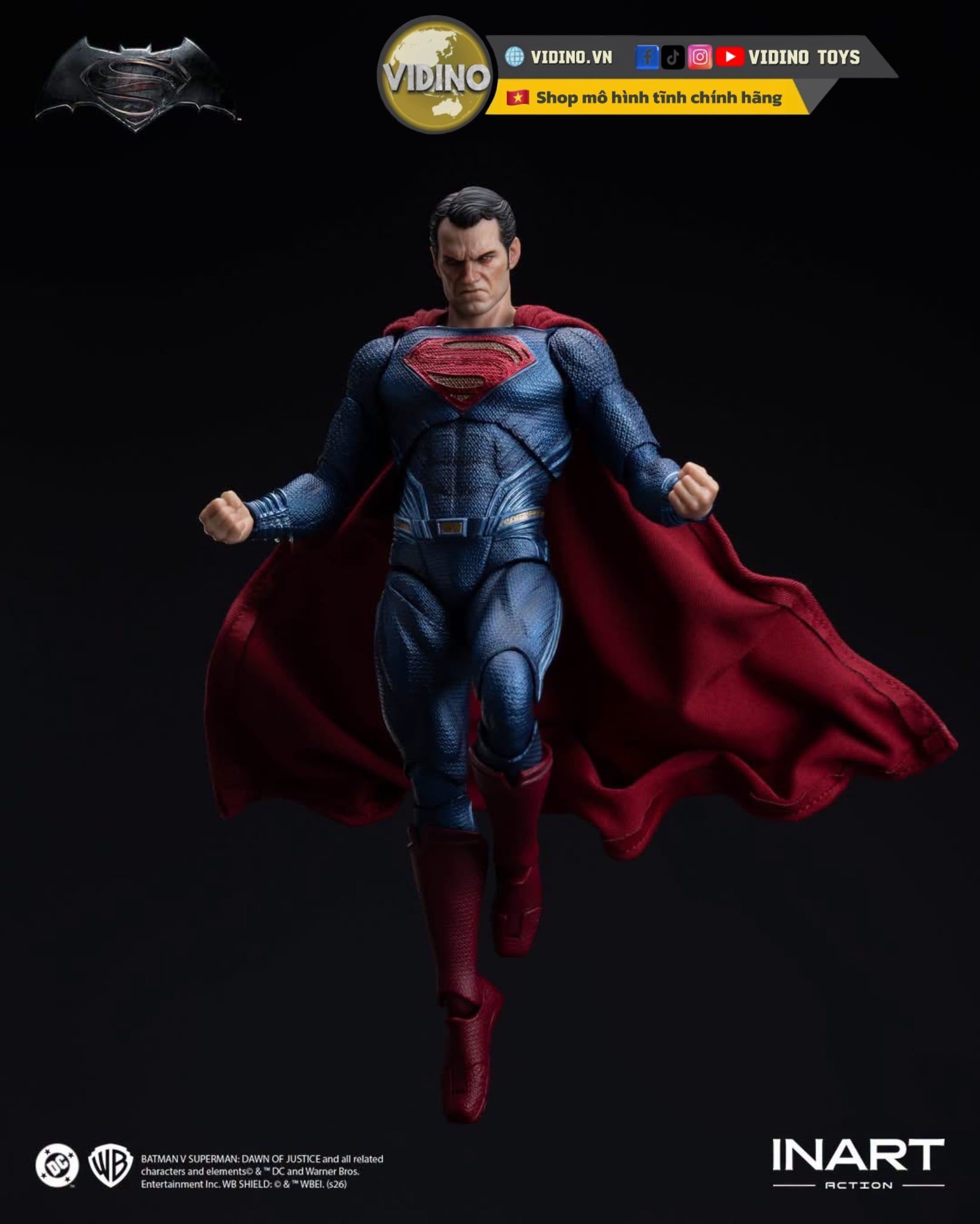  Mô hình Action Figure Superman  Dawn Of Justice chính hãng Inart studio tỷ lệ 1/12 | .. 
