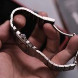  1990's Cartier Santos Galbée Steel Quartz Roman Dial Ref 987901 