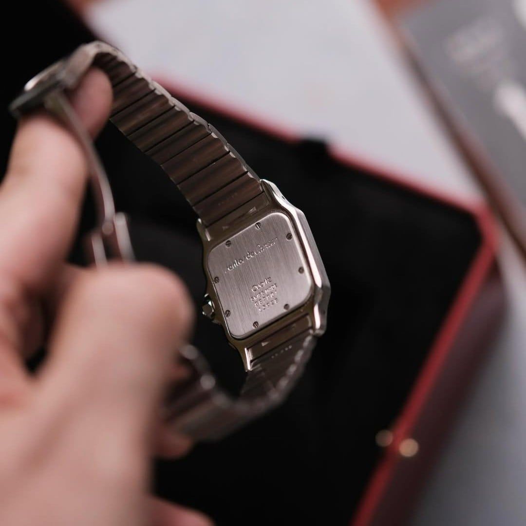  1990's Cartier Santos Galbée Steel Quartz Roman Dial Ref 987901 