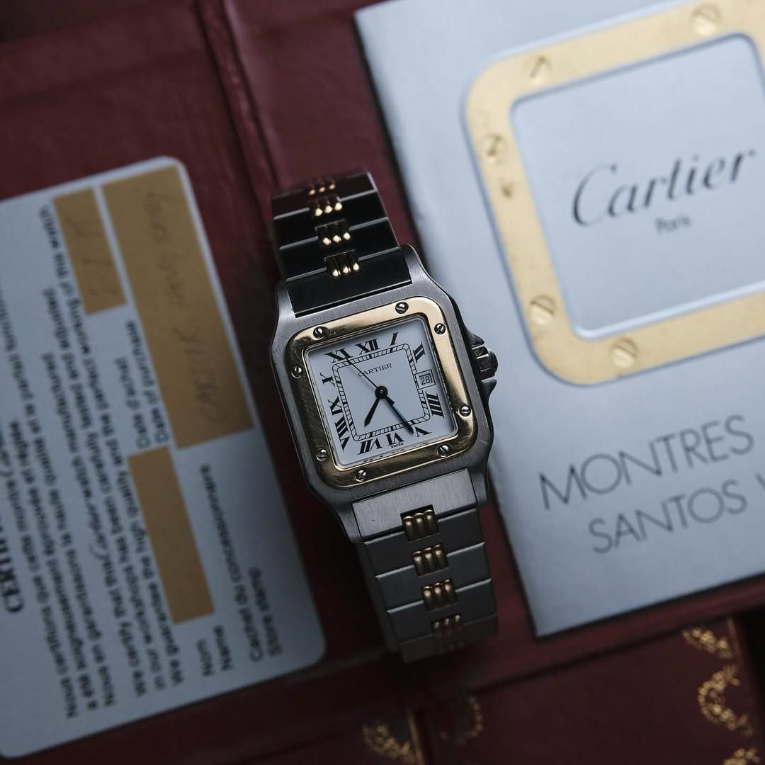  CARTIER SANTOS 18K GOLD REF 2961 