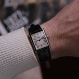  1990's MUST DE CARTIER TANK SILVER CASE BLUE ROMAN Ref 69006 Cal 81 Quartz 