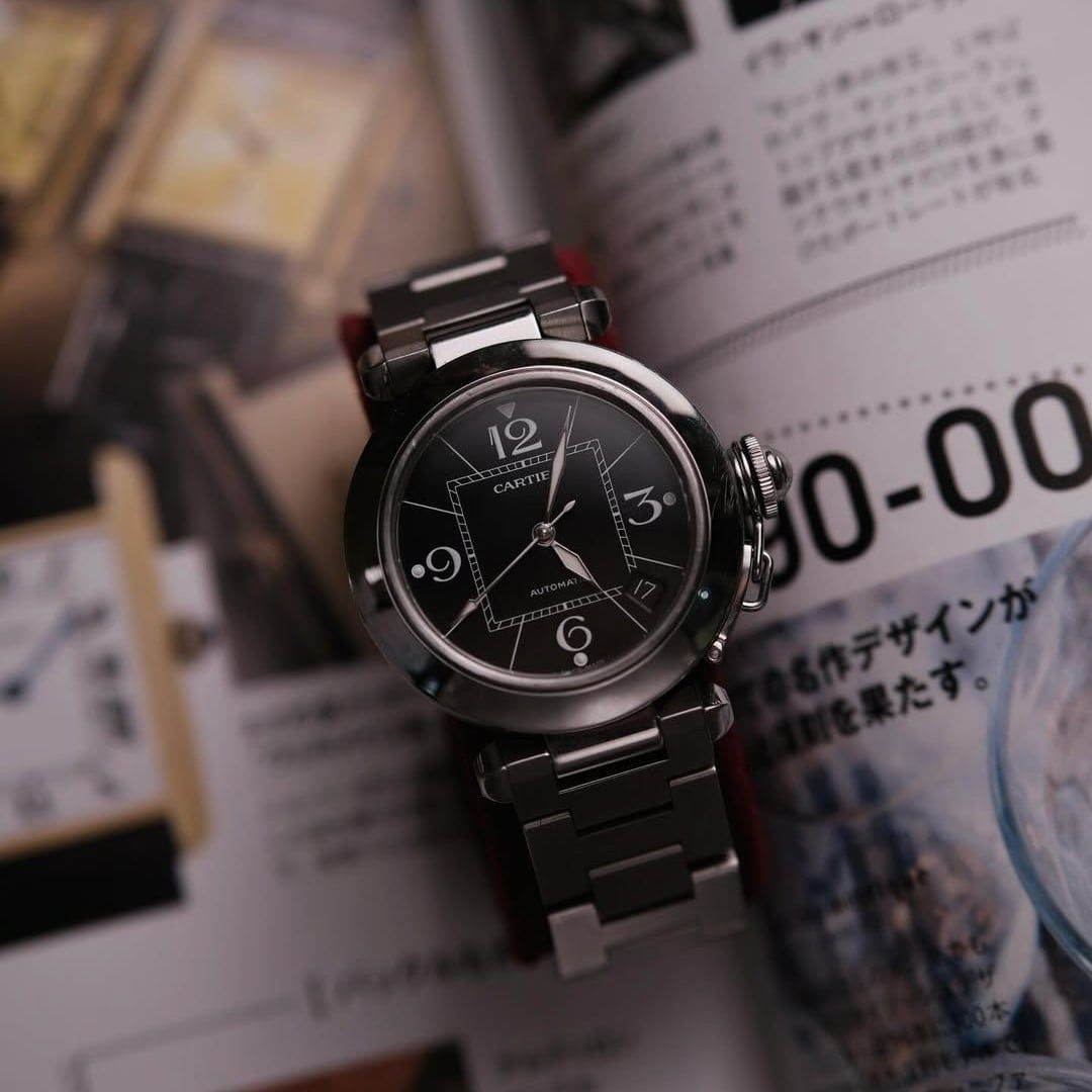  VINTAGE PASHA DE CARTIER C AUTOMATIC BLACK DIAL – REF. 2324 