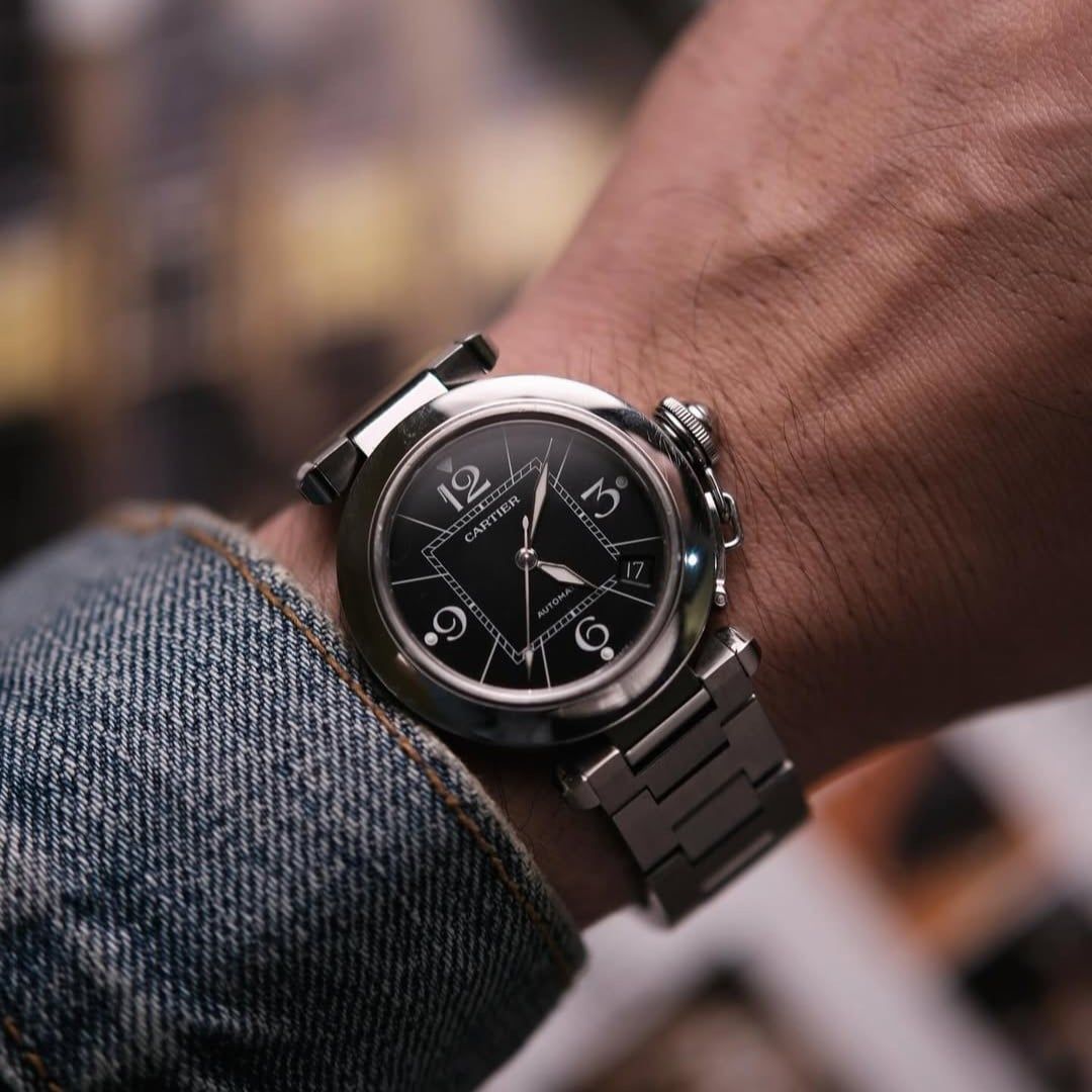  VINTAGE PASHA DE CARTIER C AUTOMATIC BLACK DIAL – REF. 2324 