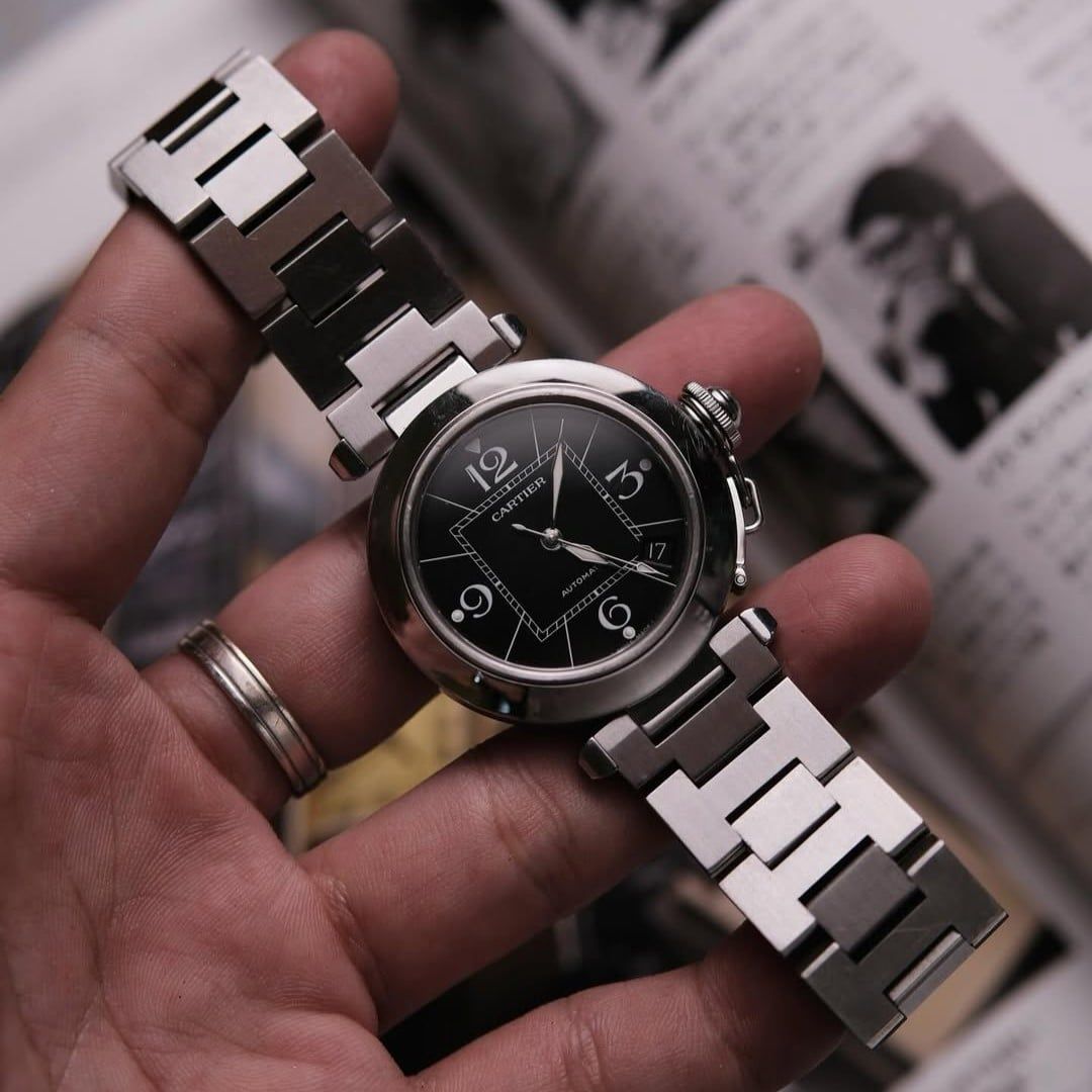  VINTAGE PASHA DE CARTIER C AUTOMATIC BLACK DIAL – REF. 2324 