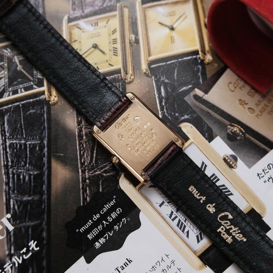  VINTAGE 1980’S MUST DE CARTIER TANK SM RED BURGUNDY DIAL – REF. 3 66001 