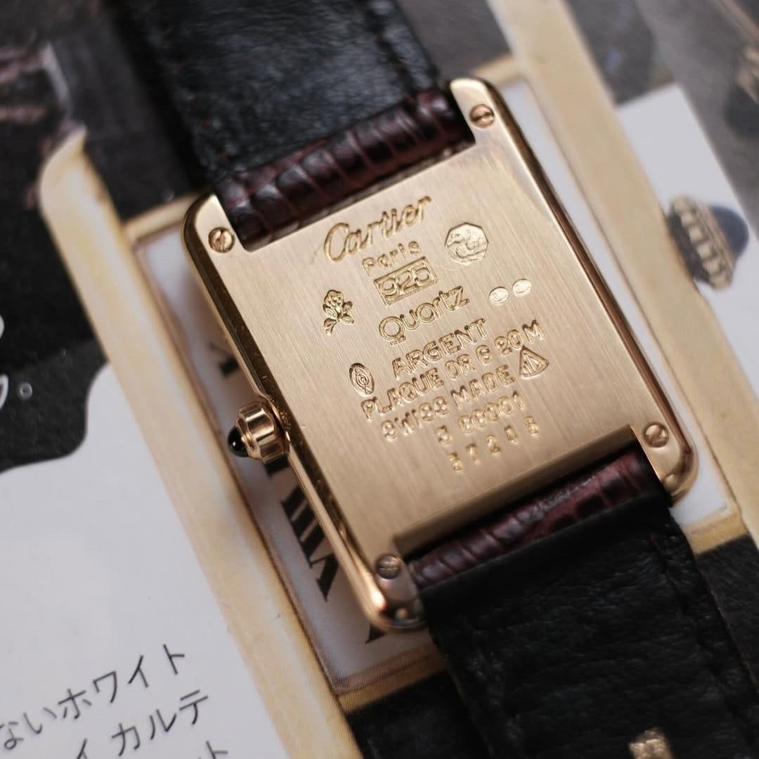  VINTAGE 1980’S MUST DE CARTIER TANK SM RED BURGUNDY DIAL – REF. 3 66001 