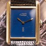  VINTAGE 1970’S MUST DE CARTIER TANK BLUE LACQUER DIAL – REF. 6 
