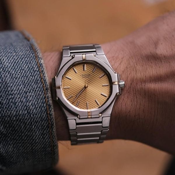  From 1981 Seiko Credor Twin Quartz Ref.9461-5010 Golden Wavy Dial 