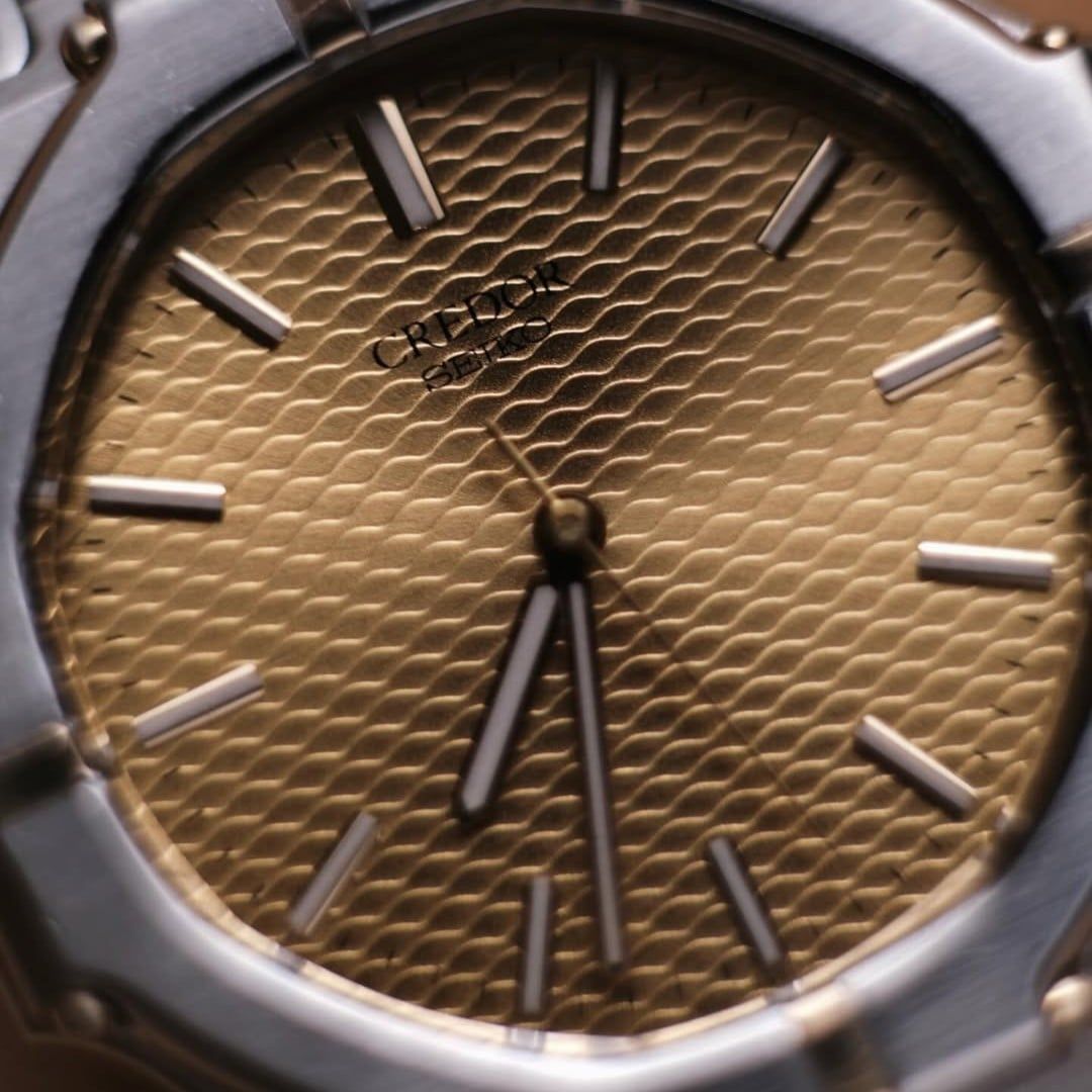  From 1981 Seiko Credor Twin Quartz Ref.9461-5010 Golden Wavy Dial 