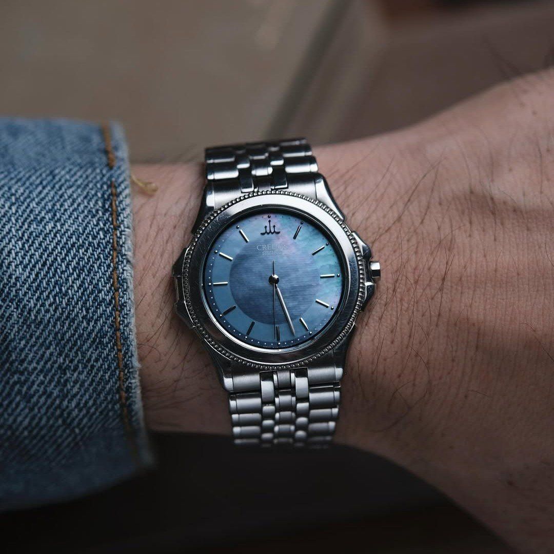  STUNNING BLUE MOP DIAL BY CREDOR PACIFIQUE 18K Ref 8J81-6A20 