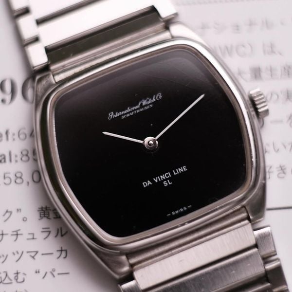  RARE VINTAGE 1970'S IWC DA VINCI LINE SL INTEGRATED BRACELET in BLACK 