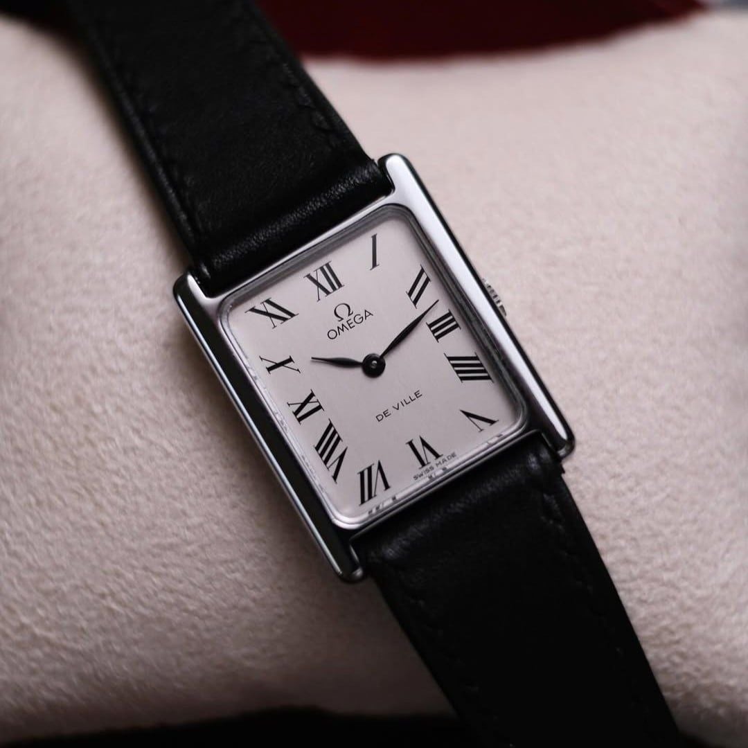  From 1970 Vintage Omega De Ville White Roman Tank Ref. 511.0404 