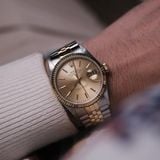  VINTAGE ROLEX DATEJUST REF. 16013 TWO-TONE TAPESTRY DIAL FROM 1986 