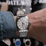  VINTAGE ROLEX DATEJIUST Ref 16014 Linen Dial 18k Gold bezel 