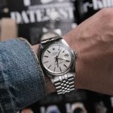  VINTAGE ROLEX DATEJIUST Ref 16014 Linen Dial 18k Gold bezel 