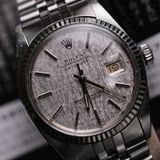  VINTAGE ROLEX DATEJIUST Ref 16014 Linen Dial 18k Gold bezel 