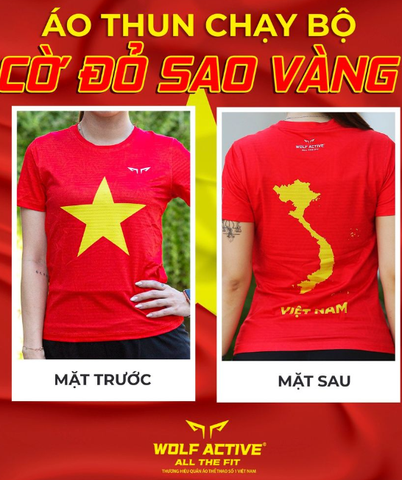 Áo Chạy Bộ Nữ Wolf Active Cờ Đỏ Sao Vàng 54