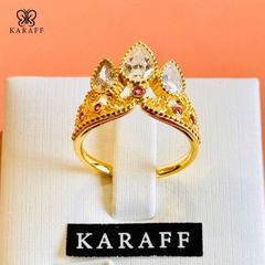 Monarch Tale - Nhẫn mạ vàng 24k đính 3 viên chủ đá Z5A