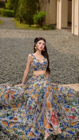 Đầm Maxi Voan hoa cao cấp