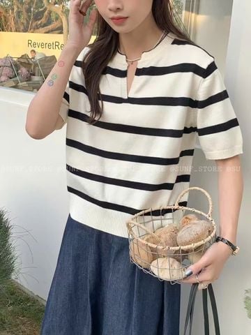 Áo thu kẻ style Hàn