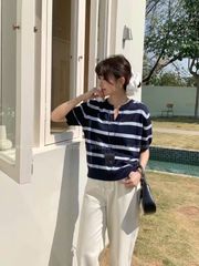 Áo thu kẻ style Hàn