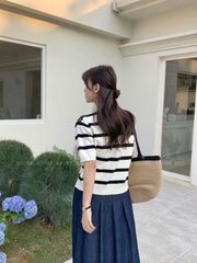 Áo thu kẻ style Hàn