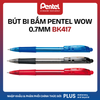 Bút Bi Pentel 0.7mm Chính Hãng – Bút Bi Bấm – Thay Ruột BKS7E – Mực Đen/Xanh/Đỏ