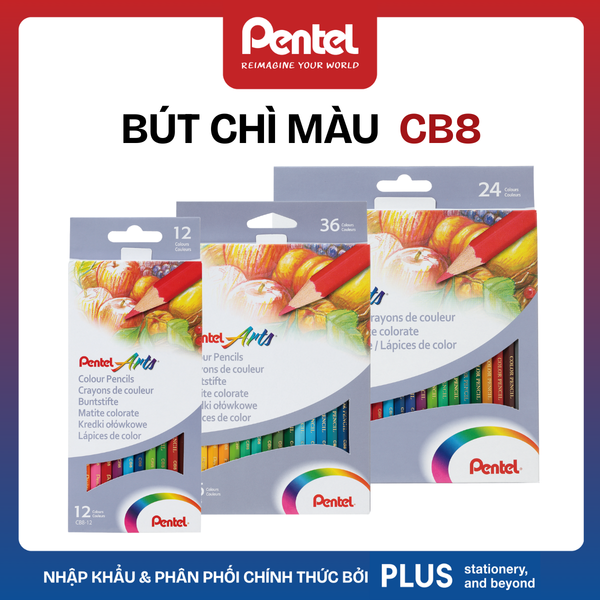 Màu Chì Nước Pentel CB9 – Bộ 12/24/36 Màu | Tô Mịn – Pha Trộn Dễ – Hiệu Ứng Màu Nước