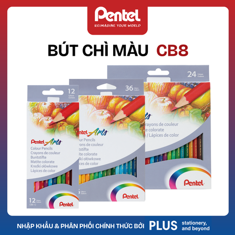 Màu Chì Nước Pentel CB9 – Bộ 12/24/36 Màu | Tô Mịn – Pha Trộn Dễ – Hiệu Ứng Màu Nước