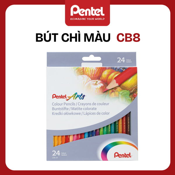 Màu Chì Nước Pentel CB9 – Bộ 12/24/36 Màu | Tô Mịn – Pha Trộn Dễ – Hiệu Ứng Màu Nước