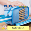 Túi bút Pokemon PLUS - 2 Ngăn - Chất Vải Canvas Dày Dặn
