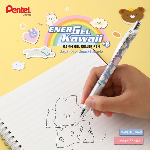 Set 6 Cây Bút Gel Pentel EnerGel Kawaii+ Phiên Bản 8 (Gen 8)