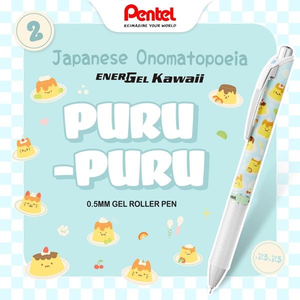 Set 6 Cây Bút Gel Pentel EnerGel Kawaii+ Phiên Bản 8 (Gen 8)
