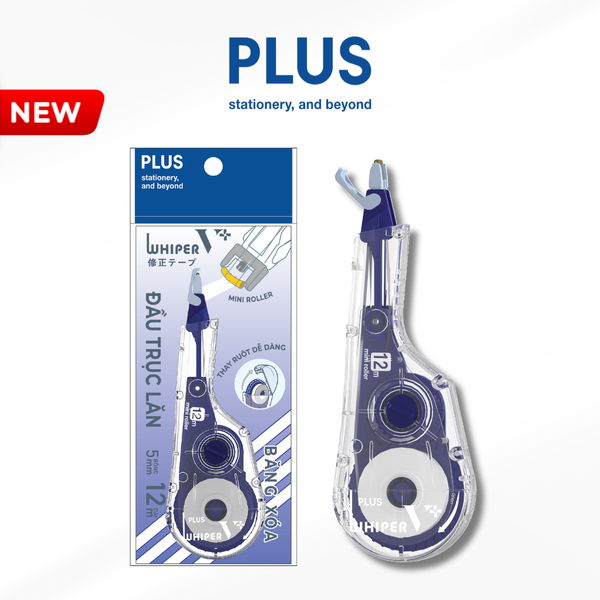 Băng Xóa PLUS WHIPER V+ Mini Roller – Đầu Trục Lăn – Ruột Thay Thế 12m