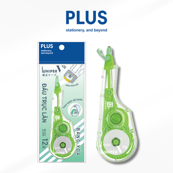Băng Xóa PLUS WHIPER V+ Mini Roller – Đầu Trục Lăn – Ruột Thay Thế 12m
