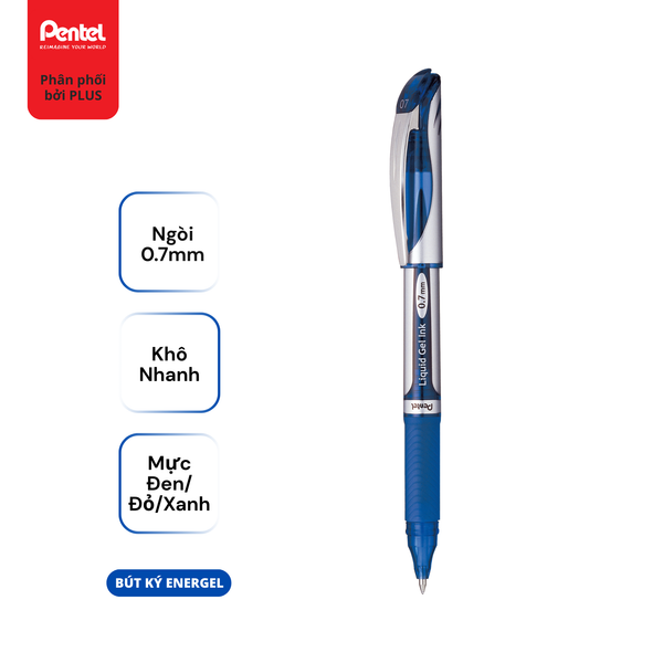 Bút Gel Pentel Energel BL57 – Ngòi 0.7mm – Khô Nhanh – Mực Đen/Đỏ/Xanh
