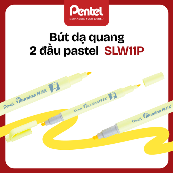 Bút Dạ Quang 2 Đầu Pentel SLW11P – Bút Highlight Pastel Siêu Xinh, Viết – Vẽ – Trang Trí Dễ Dàng